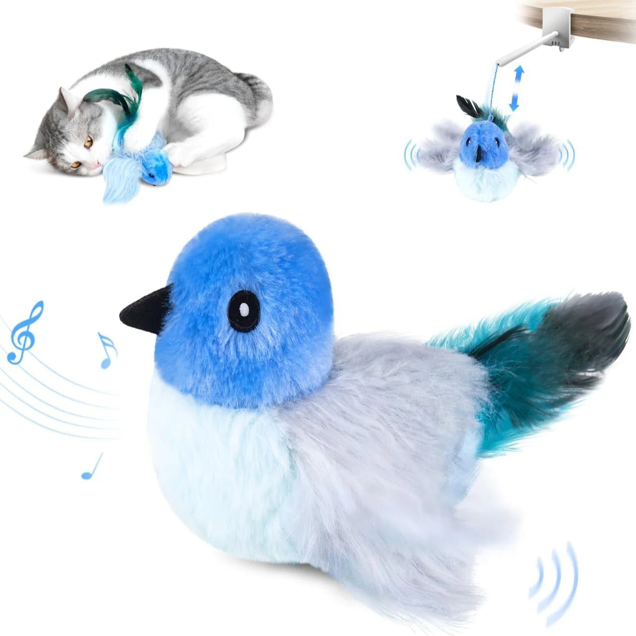 USB Rechargeable Flapping Bird Cat Toy – Interactive Plush for Indoor Cats