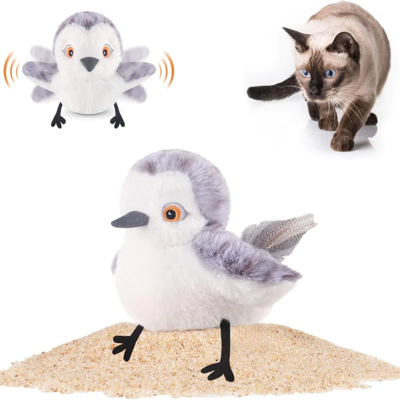 USB Rechargeable Flapping Bird Cat Toy – Interactive Plush for Indoor Cats