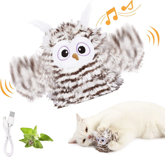 USB rechargeable flapping bird cat toy
