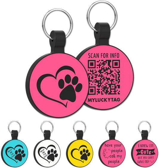 QR code silicone pet ID tag